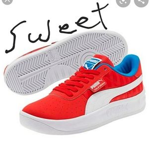 puma white with red stripe